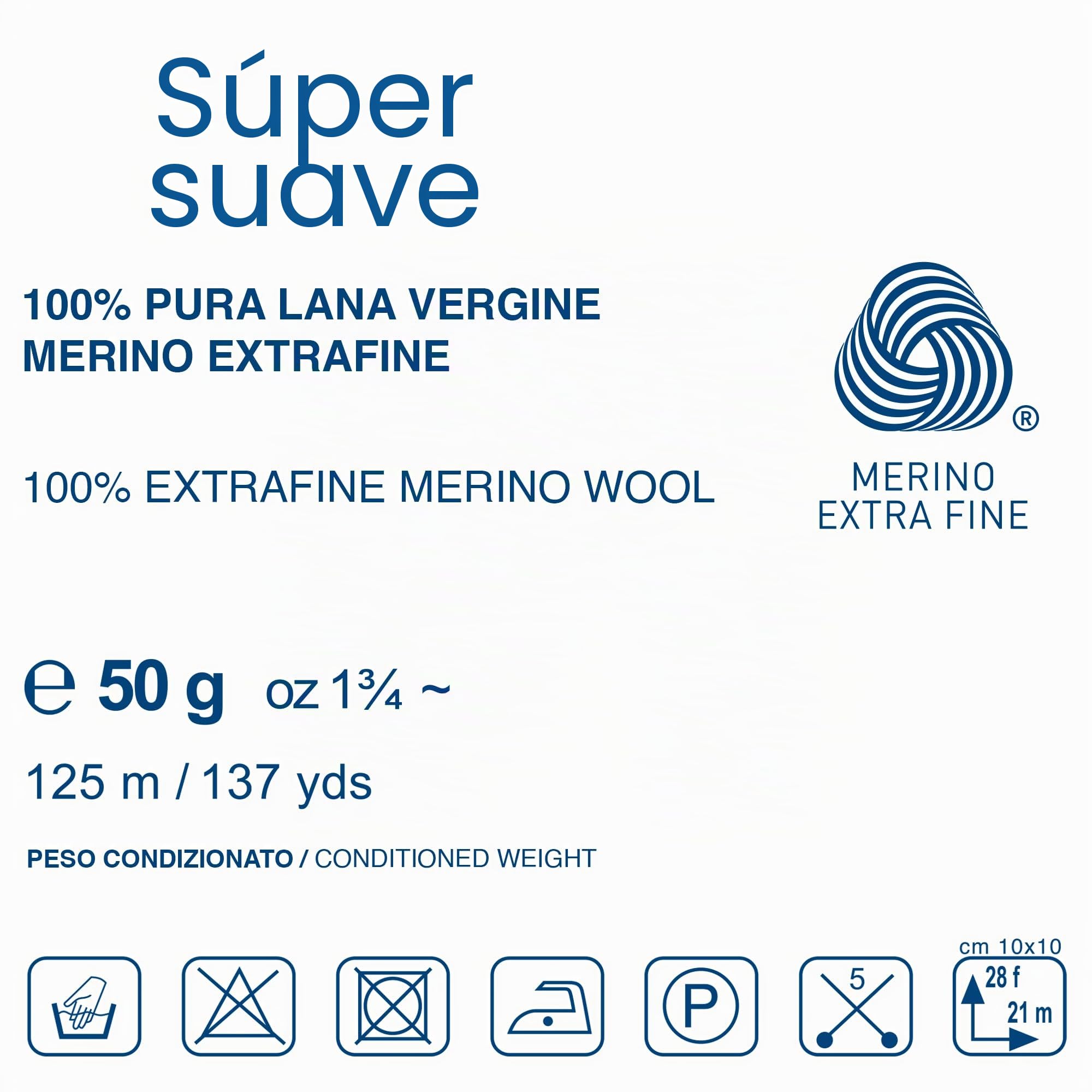 Ovillos para tricotar, 100% Pura Lana Virgen Merino Extrafina de Lana Gatto, Made in Italy. Línea Super Soft, 250 g. 625 mt, (Rosa, 5)