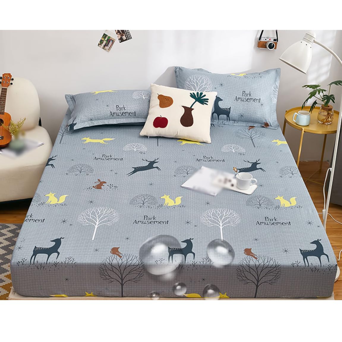 Amazon｜Fzigenle 防水シーツ 側面防水 120*200 シングル ボックス