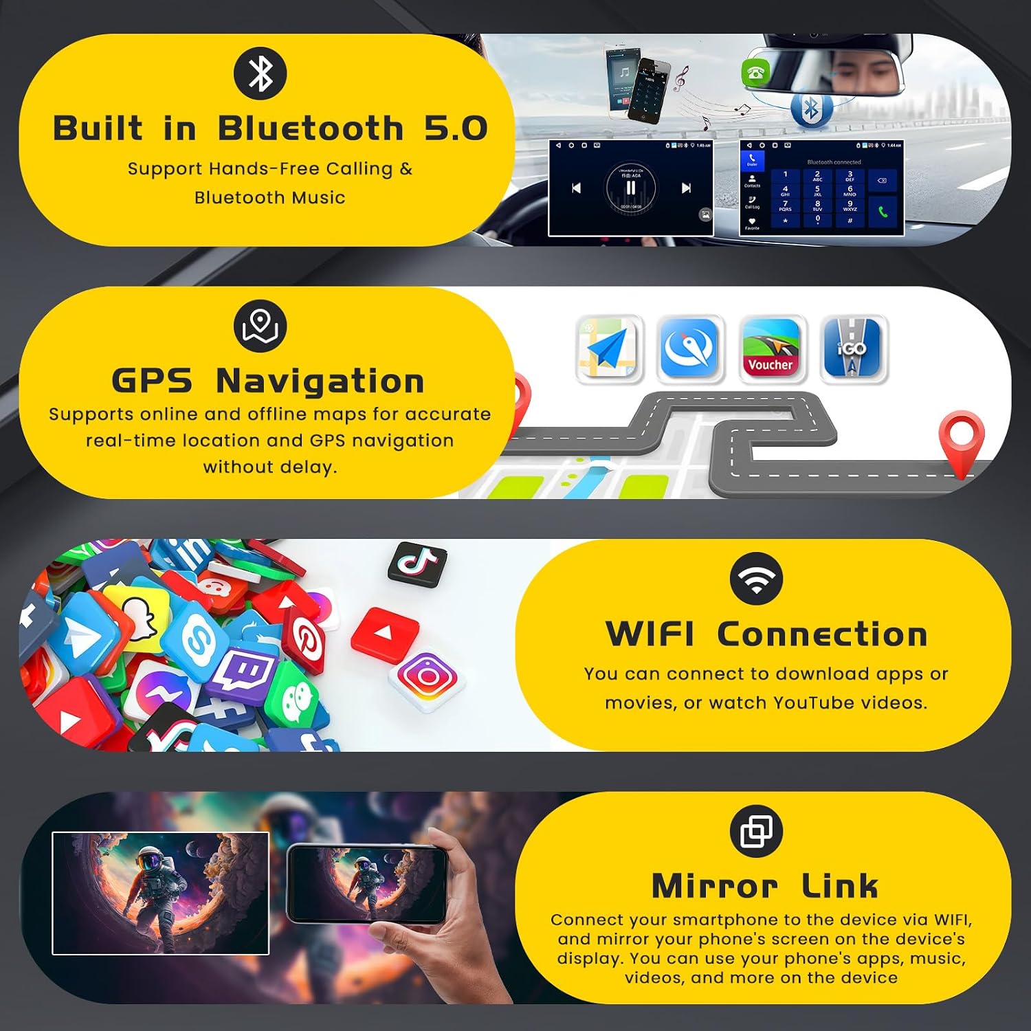4G+64G Android Car Radio for Toyota Corolla Matrix 2003-2008 with 5Ghz WiFi image 4