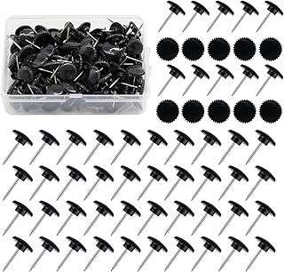 画鋲 押しピン 黒 100個入り おしゃれ 画びょう 抜き 画鋲 あとが残らない 画びょう ピンフック プッシュピンスタイル ピクチャーフック ピクチャーハンギング釘フレーム 留め具 装飾品釘 アンティーク調 ソファー シューズ ドア カレンダー固定用 ボード 掲示板用 工芸 地図 写真 装飾 ホーム家具装飾 書類整理 事務用品 固定用 DIYツール (黒)