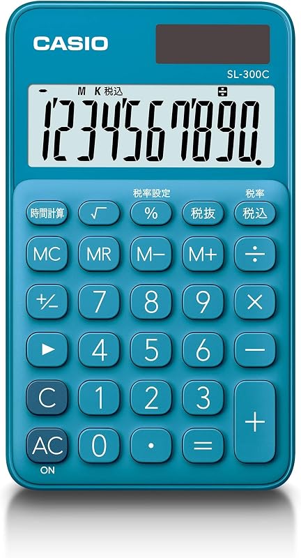 Casio SL-300C-BU-N Colorful Calculator Lake Blue 10 Digits Notebook Type