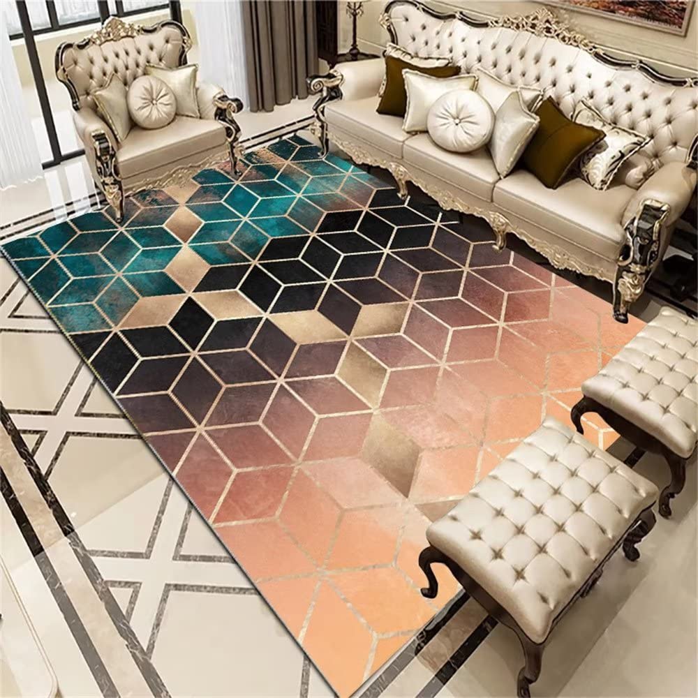 Tapis moderne géométrique facile à entretenir 170x240cm pour sublimer le sol de votre séjour