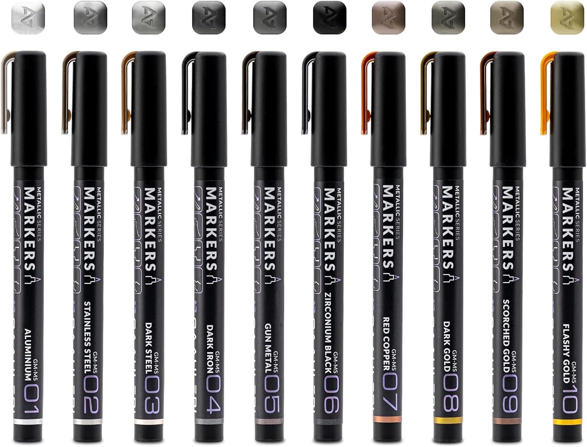 Gaahleri Water Based Acrylic Ink Metallic Series Markers GM-Set