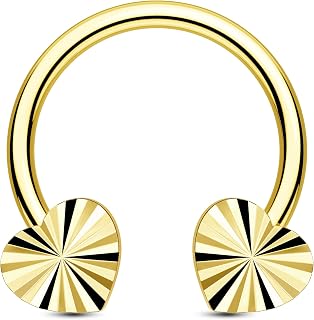 Heart Septum Ring 16G Septum Piercing Jewelry Surgical Steel Cartilage Hoop Cutting-Effect Daith Helix Piercing Conch Earring Nose Hoop for Women Men