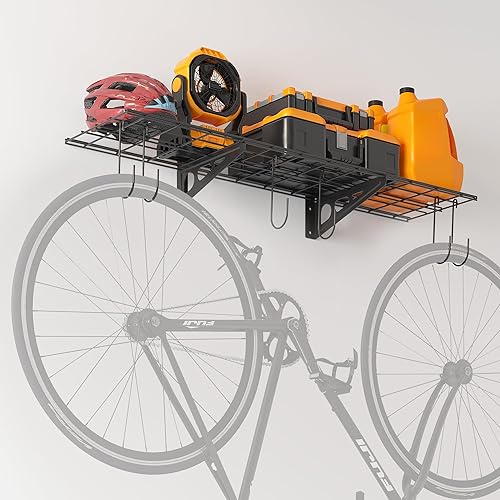 Miniatura 10 de Estantería de garaje de 1 x 6 pies, paquete de 2 estantes de pared para garaje, cocina, almacenamiento de despensa, estantería de capacidad de carga