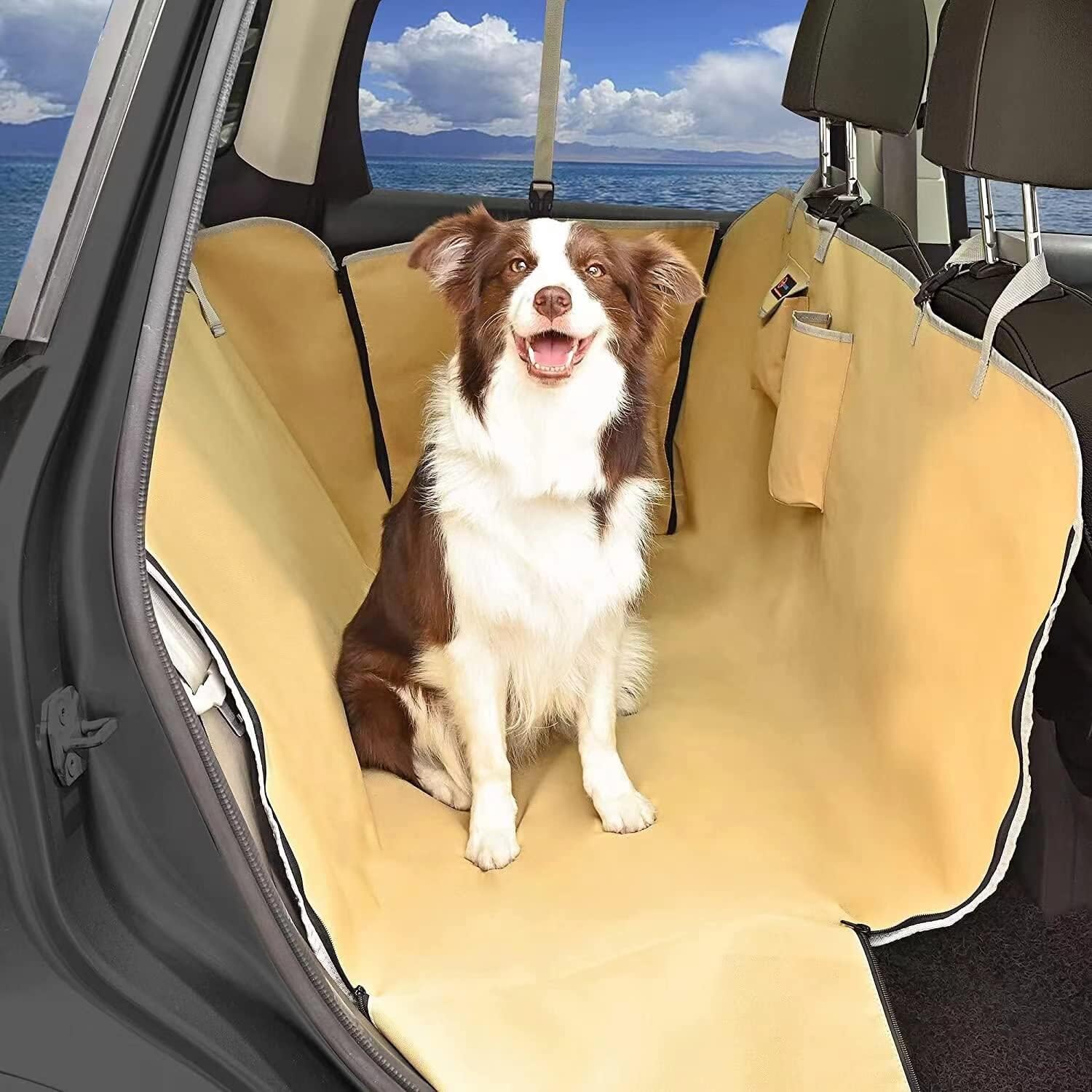 Dog Car Seat Cover for Back Seat Protector, Dogs Hammock Waterproof, Pet Car Accessories, Thick Heavy Duty Nonslip Backseat Bench Covers…