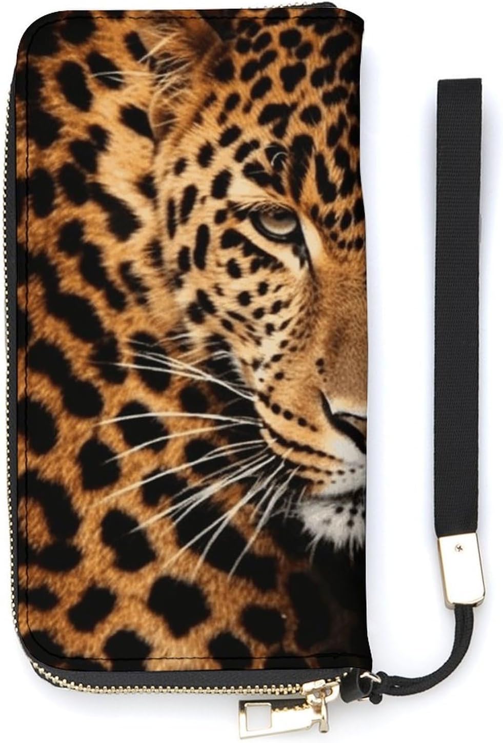 Long Wallet Waterproof PU Zipper Wallets, Depict A Leopard Printed Large Capacity Ladies Travel Purse WristletTravle Wallet