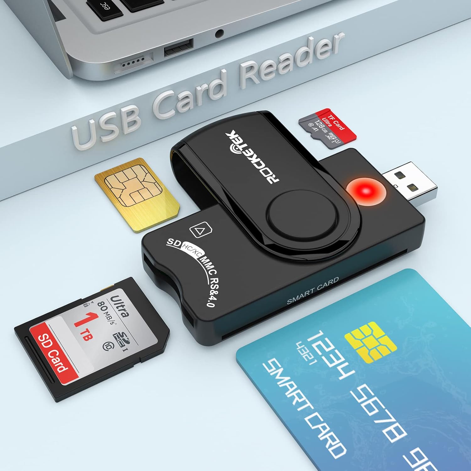 USB Multi Card Reader, 4 in 1 Memory Card Reader for SD