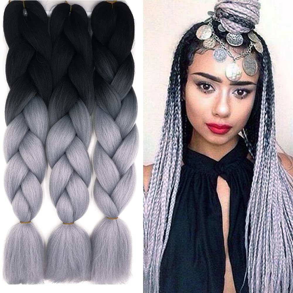 24inch Jumbo Braids Hair Extensions Ombre Braiding Hair Synthetic 3Pieces/lot Crochet Twist High Temperature African Box Braids, Sapphire Blue — view 100