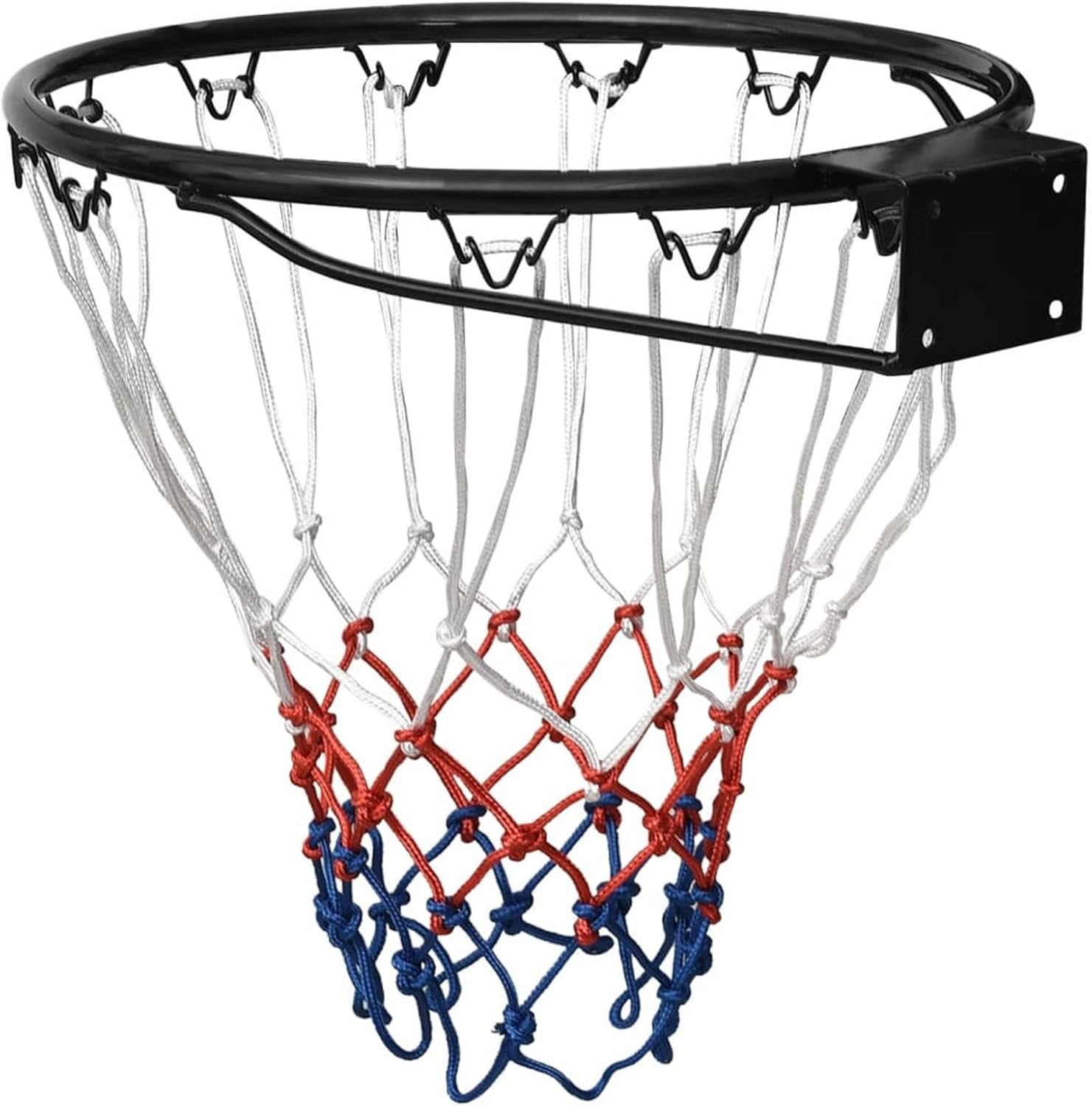 Heavy Duty Wall Mounted Full Size Basketball Hoop Rim and Net,Basketball Ring Black 39 cm Steel