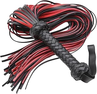 Horse Red Whip Horse Riding Whip, Crame Crop Crop, Faux Cuir pour l'équitation, Fouet Doux durables avec Une poignée Confortable pour équestre, Floggers pour Costume de Cosplay