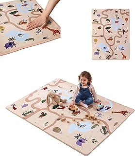 Wolkenweiche Matte Baby 200x150x1,5cm – Kinderzimmer Teppich mit hochwertigem Memory-Schaum – Krabbelmatte Baby mit Rutschfester Unterseite – Autoteppich für Kinder, Kinderteppich, Straßenteppich