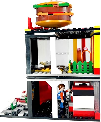 Miniatura 2 de General Jim's Wacky Burger Modular Fast Food Hamburguesa Conjunto Restaurante Bloques de Construcción Juego de Ladrillos