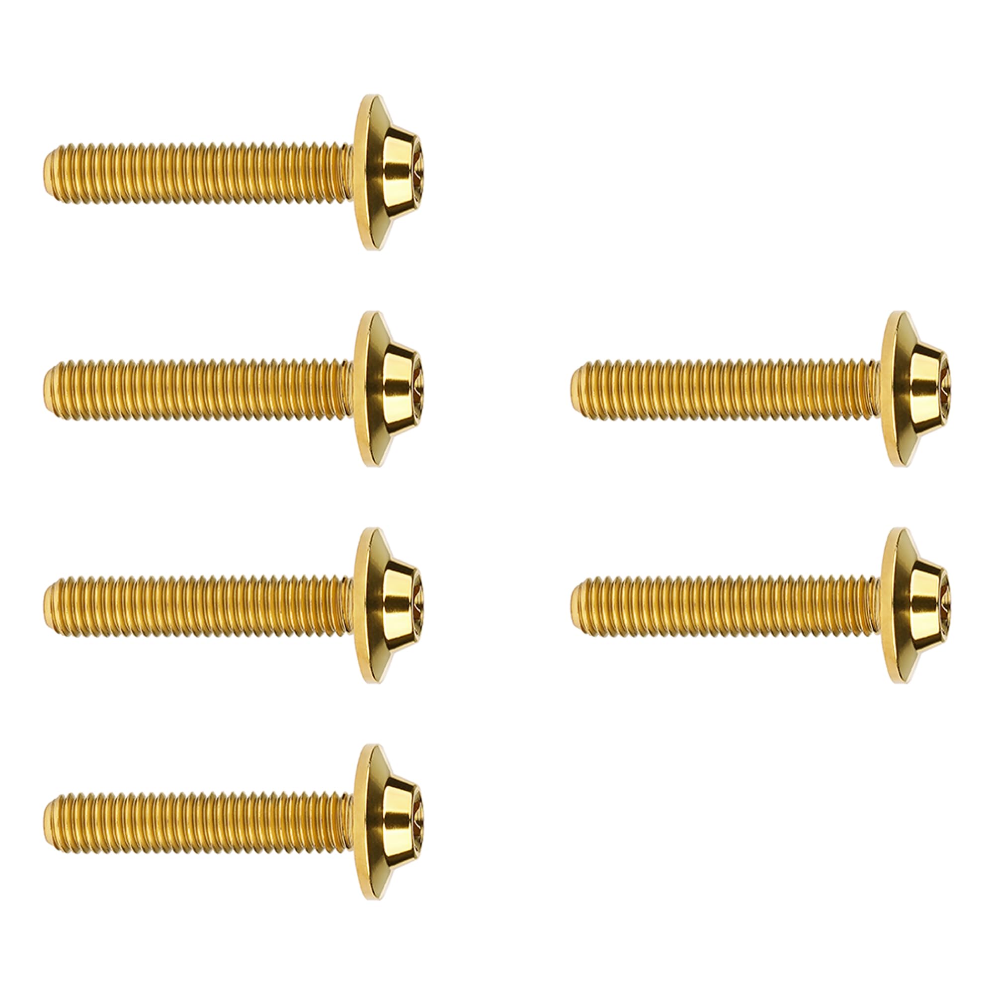 DWAMMEBRS Bolt M5 M6x10 12 15 20 25 30 35mm T25 T30 Torx Head Screw Pack of 6(Gold,M5x25mm)