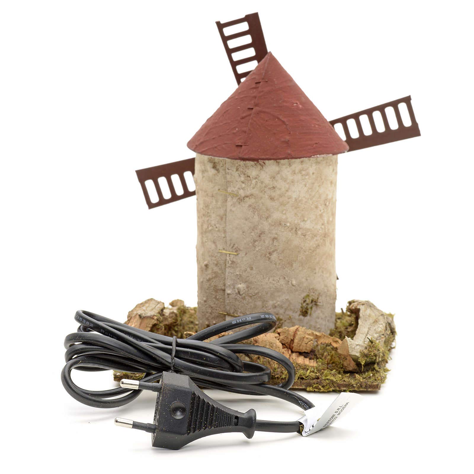 Moulin à Vent Pour Crèche Holyart - Moteur 1,2W, Alimentation 220V, Pale Tournante, Décoration