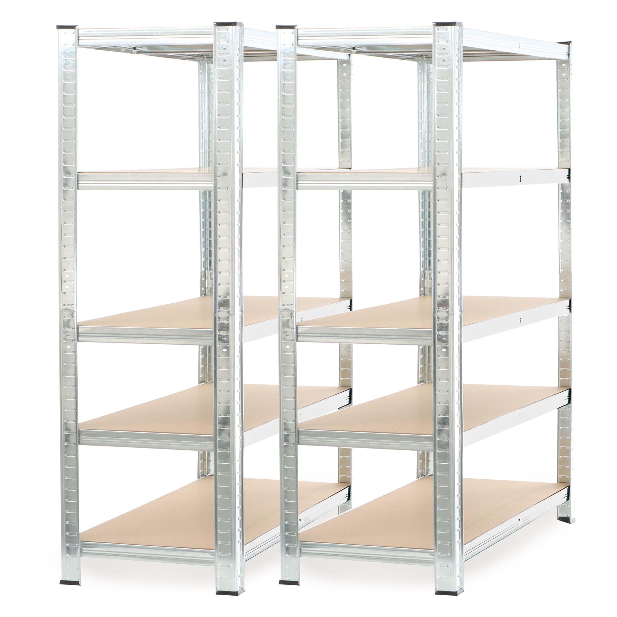 Wiltec 2x Regał magazynowy z ocynkowanej stali 120 x 40 x 180 cm, regał garażowy do 875 kg z montażem bez narzędzi, regał do piwnicy i magazynu