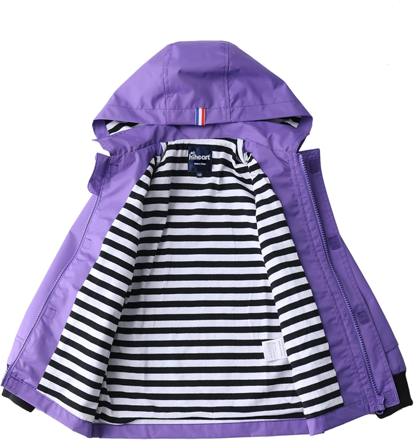 Hiheart Boys Girls Waterproof Hooded Jackets Cotton Lined Rain Jackets - Image 3