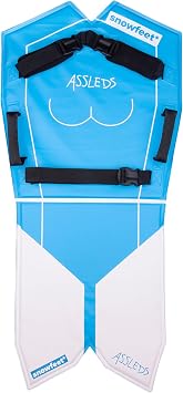 ASSLED - The Ultimate Snow Sled - Amazing Super Sled - Wearable Multifunctional Fun Winter Bobsled Toboggan Sledge for Adults and Kids - 2 Riders Winter Fun in The Snow - by Snowfeet