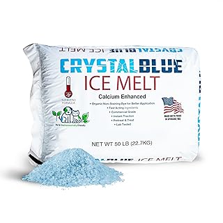 Snow Joe Crystal Blue Snow & Ice Melter, Heat-Generating Crystals, 50 Lb Bag - Fast-Acting Commercial Deicer and Remover for Concrete, Driveway, Sidewalk, and Outdoor Spaces