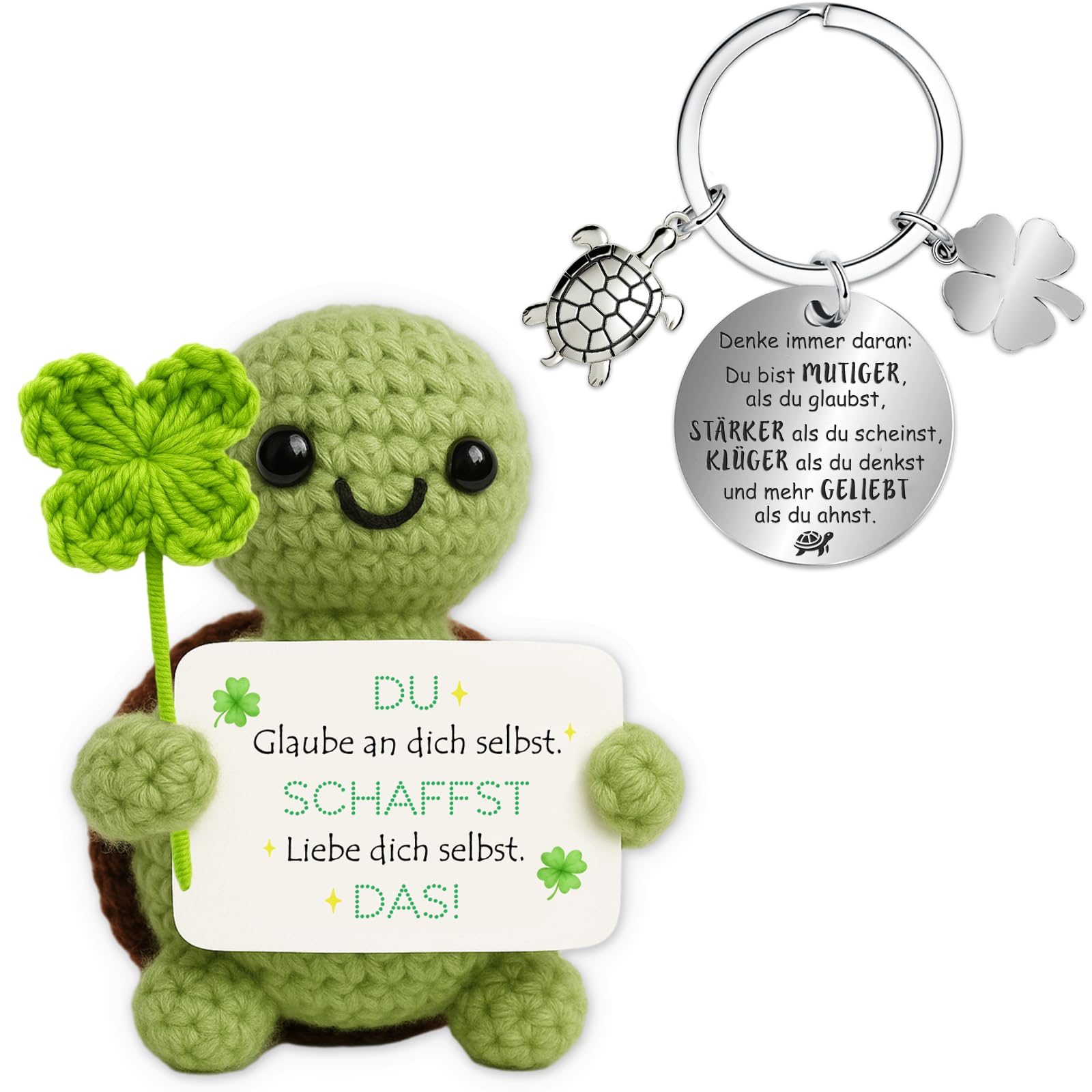 Farbeele Positive Figur und Glücksbringer-Schlüsselanhänger, Pocket Hug, MutmacherGeschenk, Gute Besserung Geschenk, Glücksbringer Prüfung Geschenk, Geburtstagsgeschenk