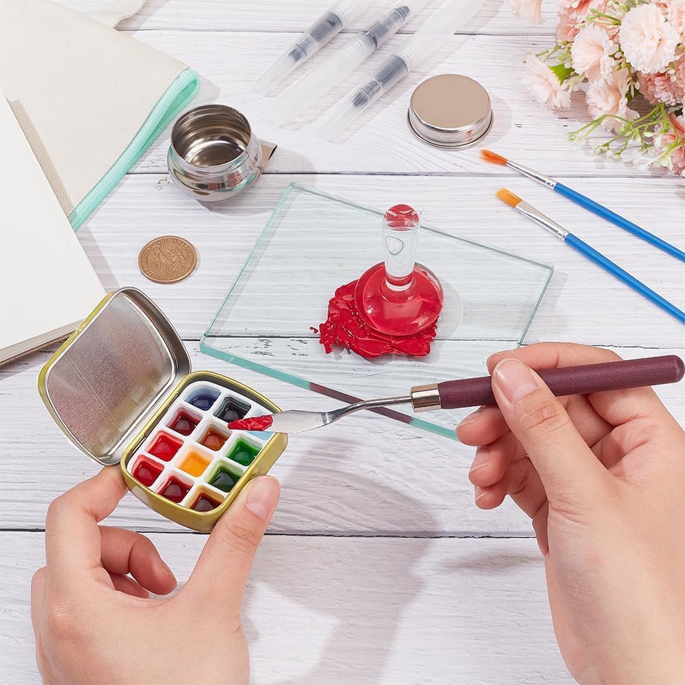 NBEADS 13 strumenti per la creazione di acquerelli, con quaderni per schizzi, pittura ad acquerello, muller, lastre di vetro, pennelli per pittura ad acquerello, tavolozza per pittura fai da te