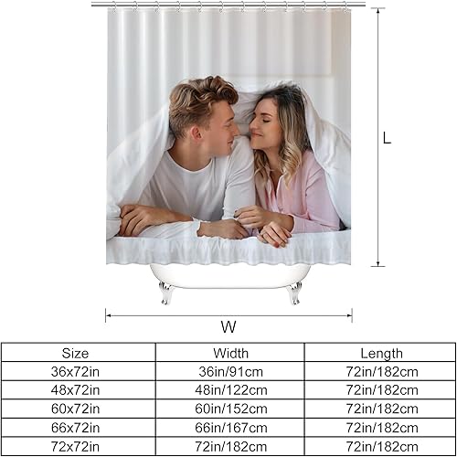 Miniatura 5 de Juego de cortina de ducha decorativa con fotos personalizadas con ganchos, diseño de imagen de bricolaje, tela de poliéster impermeable, personaliza