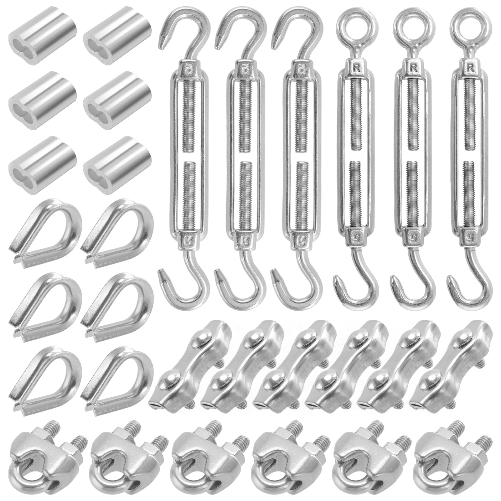 Swpeet Kit assortito di 80 morsetti rivestiti in vinile in acciaio inossidabile 304, da 6 a 16 mm, senza morsetto isolato con cuscinetto in gomma, morsetto in metallo, supporto per tubi, tubi