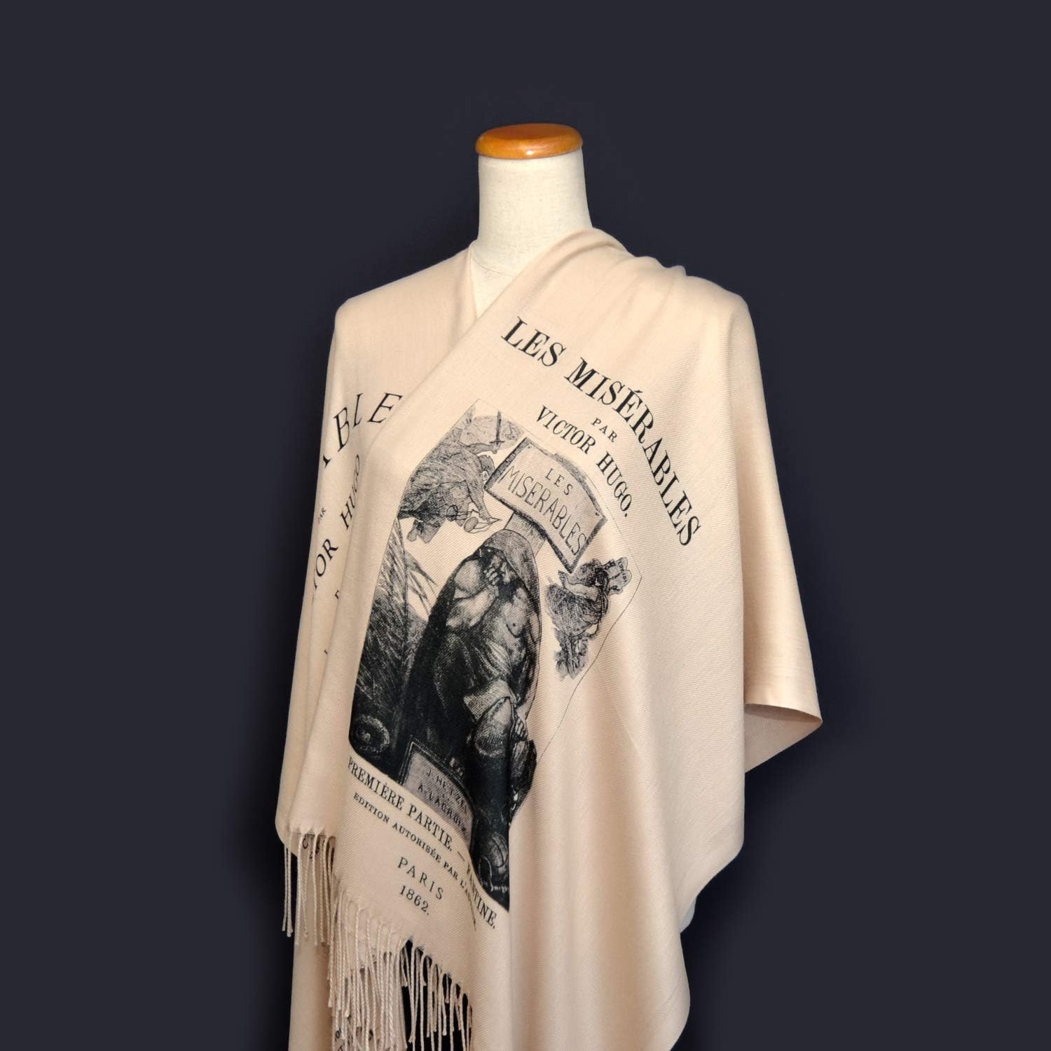 Les Misérables by Victor Hugo Shawl Scarf (French version)