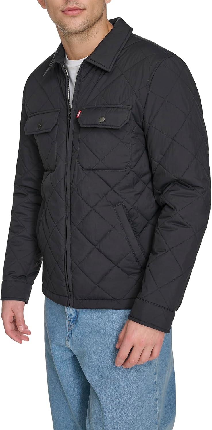 Levi's Men's Diamond Quilted Laydown Collar Jacket - Image 3