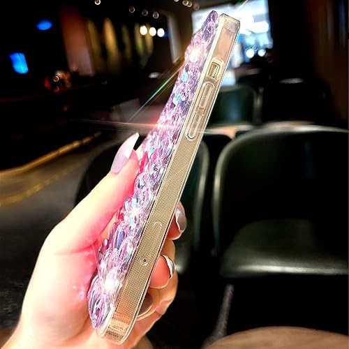 Miniatura 3 de Cavdycidy Funda para iPhone 13 para mujer (6.1 pulgadas), funda de lujo muy brillante con diamantes de imitación de cristal brillante 3D en la