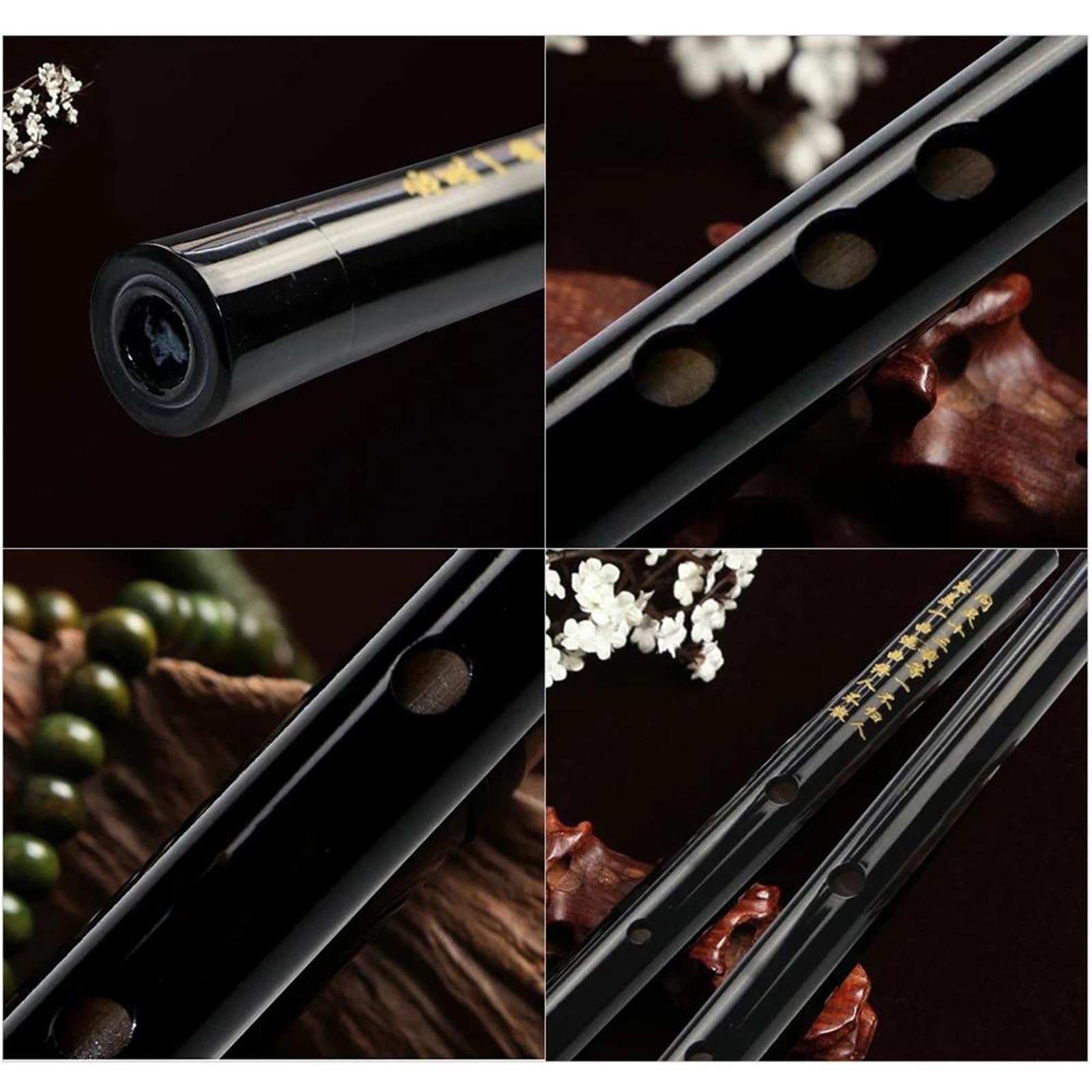 Bambus Black Bitter Bamboo Flute Dizi Holzblasinstrument Tonart C/D/E/F Professionelle Chinesische Dizi(F Key)