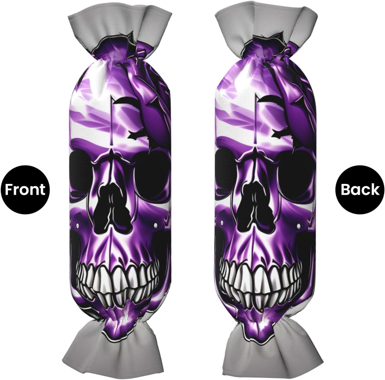 Purple Rose and Skull Print Candy Cylindrical Comfortable Pillow Throw Pillows Home Decor Easy Maintenance