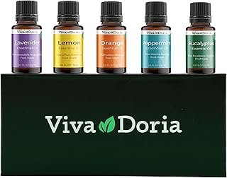 Viva Doria Food Grade Essential Oil Set - Top 5 Blends for Diffusers, Home Care, Candle Making Scents, Fragrance, Aromathe...