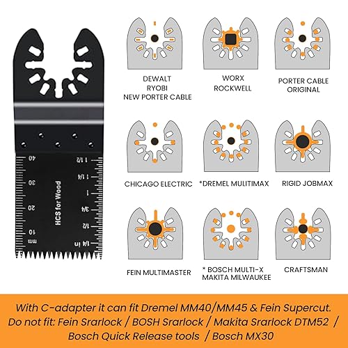 Miniatura 3 de CONNOO - Paquete de 146 hojas de sierra oscilantes, hojas de herramientas oscilantes con papel de lija, cuchillas multiherramienta para madera,