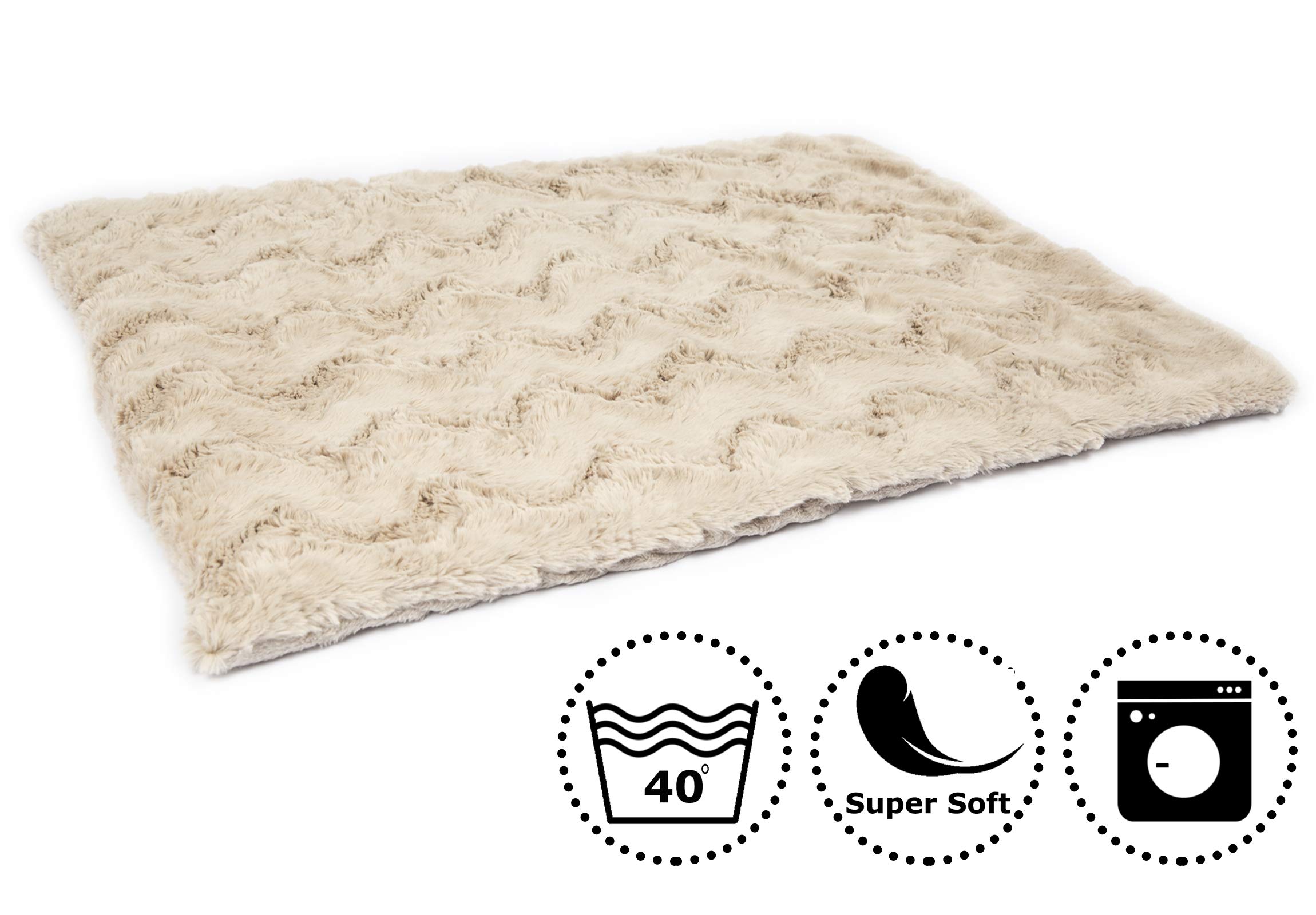 CopcoPet, coperta per cani Cheyenne, ca. 100 x 80 cm, beige, lavabile, coperta in pile per cani, coperta per animali a trama fitta