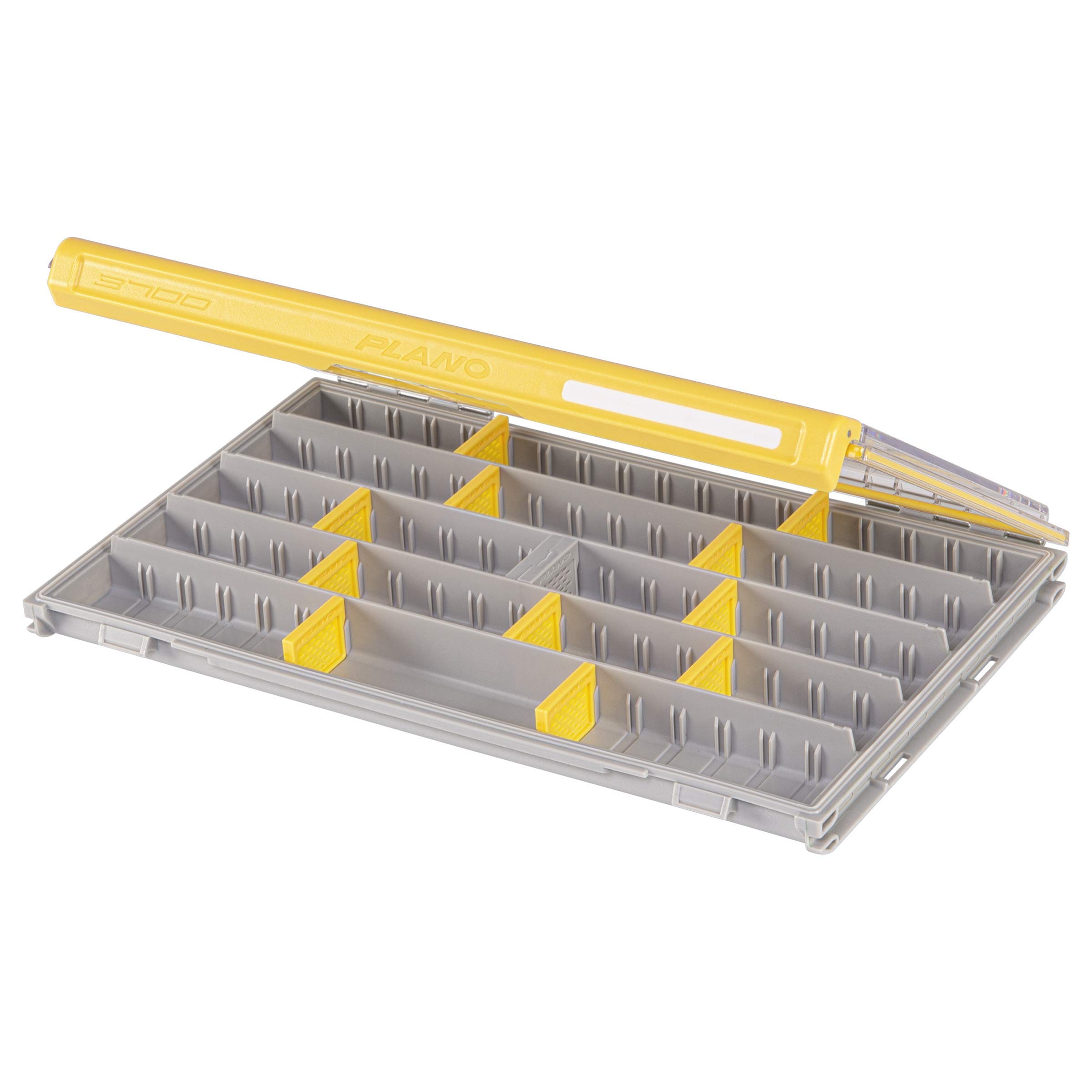 EDGE 3700 Premium Thin Tackle Utility Box, Clear and Yellow, Waterproof and Rust-Resistant Bait and Tackle Box Storage Organization