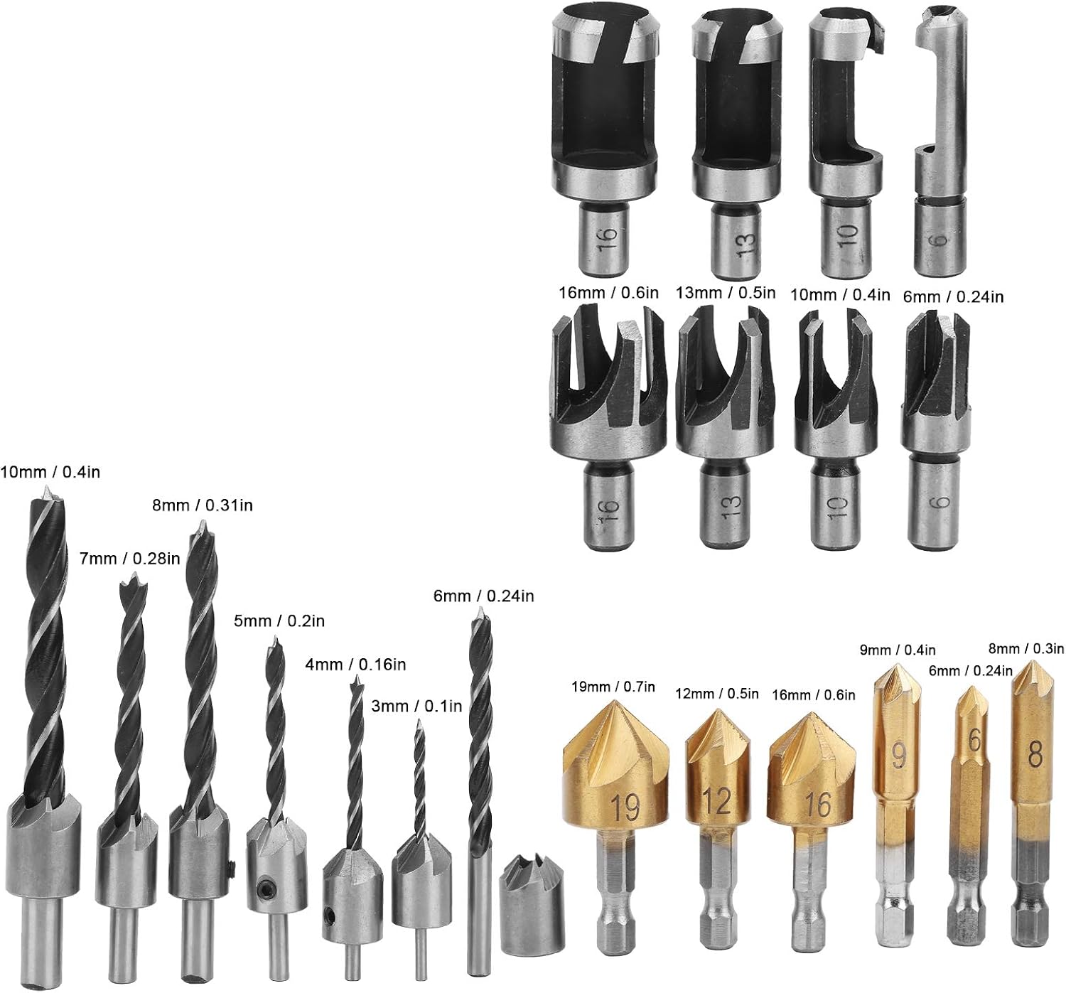 Countersink Drill Bit Set, Countersink Drill Bit Woodworking Tools Chamfer Tool Tool Sets Wood Working Tools and Equipment for Wood Drilling