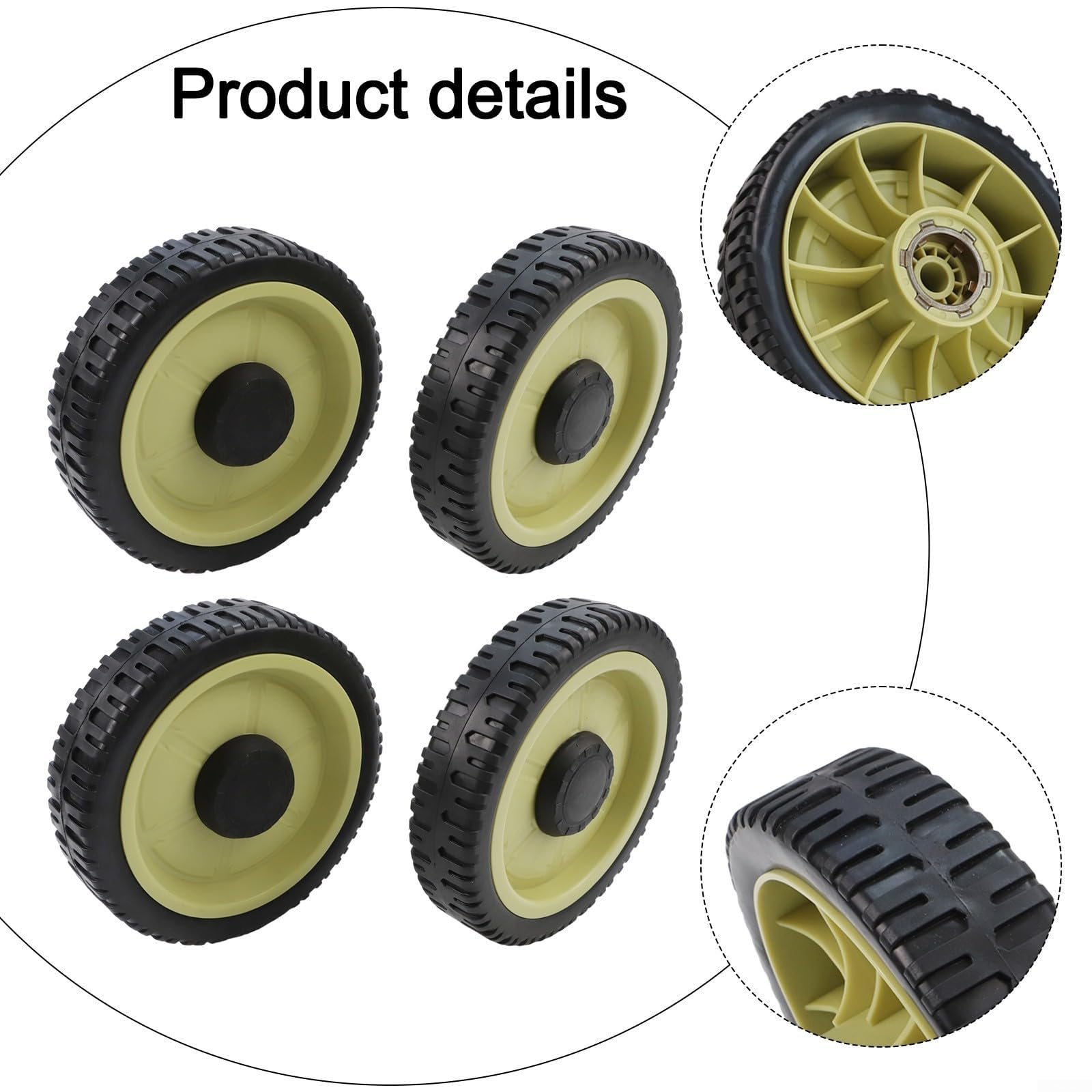Ruote di ricambio per tosaerba Honda HR214 HRU214 HRU215 HRU216D HRU196 Serie 4 ruote anteriori 2 posteriori 2 ruote con coperture struttura in metallo plastica