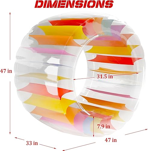 Miniatura 2 de Zcaukya 65"47" Giant Inflatable Wheel Roller, Colorful Water Rolling Wheel Float for Kids Summer Swimming Pool Parties, Rolling on The Lawn, Indoor