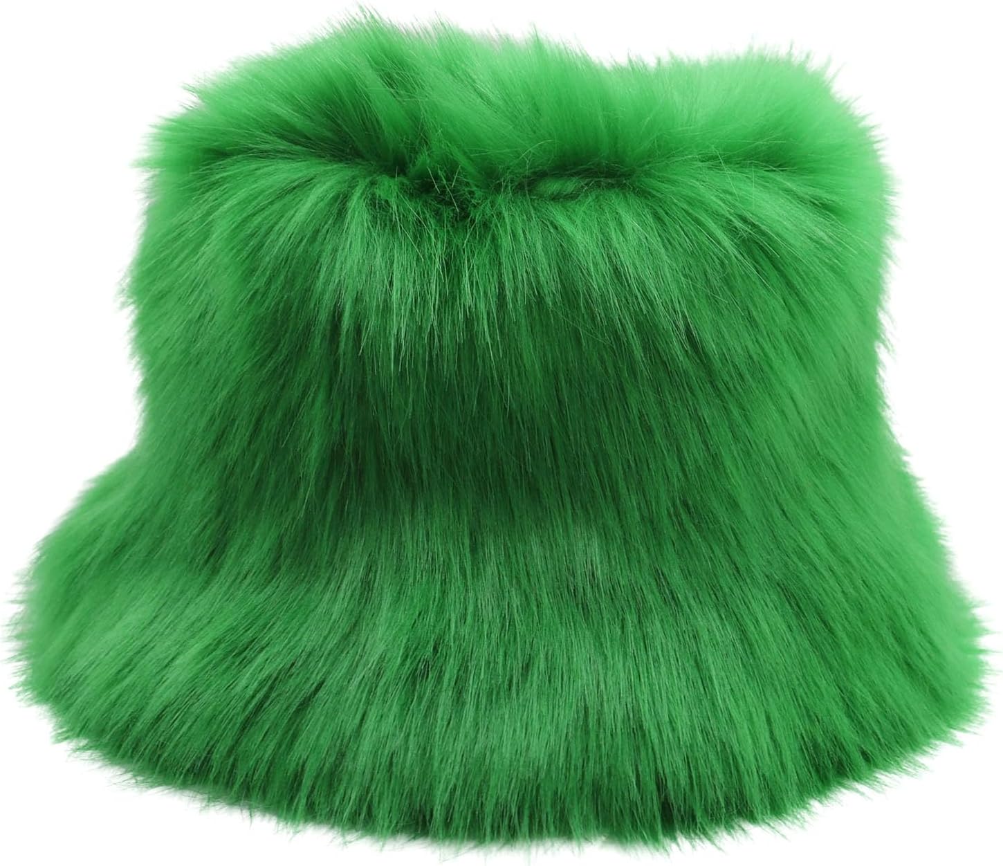 Reyox Women Winter Fuzzy Bucket Hat Warm Solid Color Faux Fur Fisherman Cap - Image 6