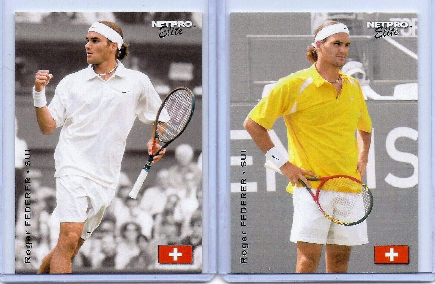 (2) Roger Federer 2003 NETPRO Elite 1ST Ever Printed Rookie Card LOT! Tennis Legend!