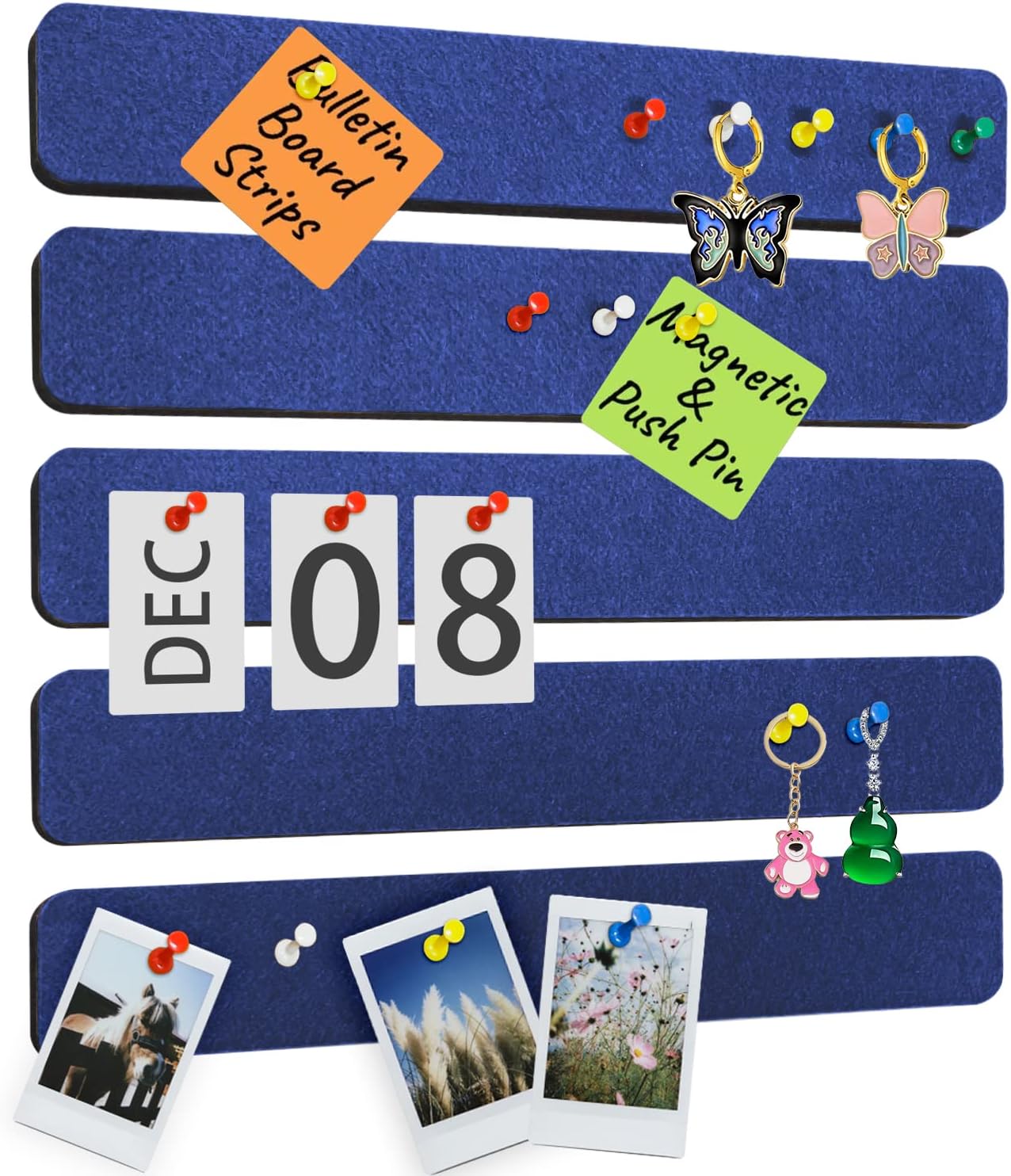 Bulletin Board, Jeethemy Felt Pin Board Bar Strips, Self