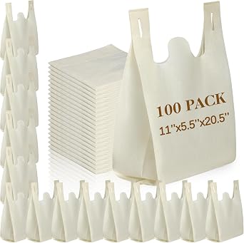 Windyun Large Grocery Bags Bulk Non Woven Totes