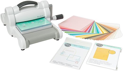 Sizzix Big Shot Starter-Set für manuelles Stanzen und Prägen (6 Zoll) | Kartenherstellung, Papierbasteln, Scrapbooking, Schablonieren und mehr, Weiß/Grau, Einheitsgröße