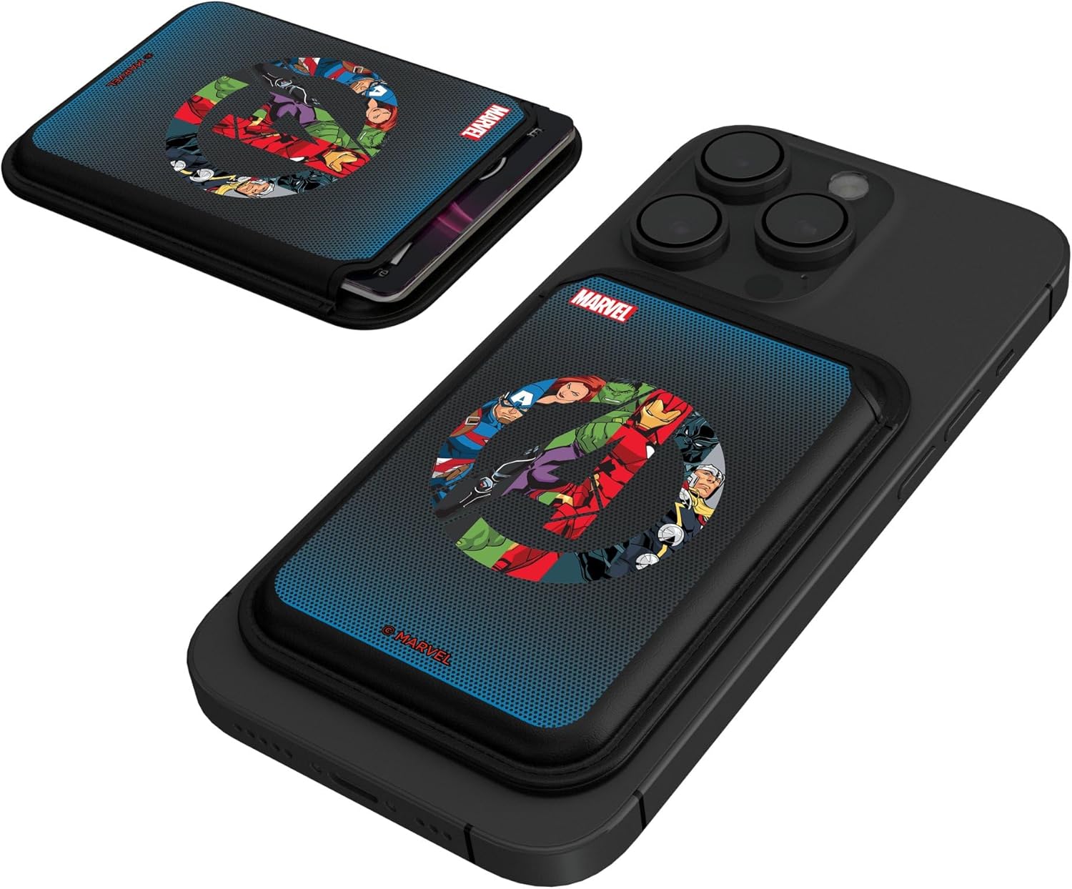 Keyscaper Marvel Avengers Captain America Grid Black Magnetic Credit Card Wallet