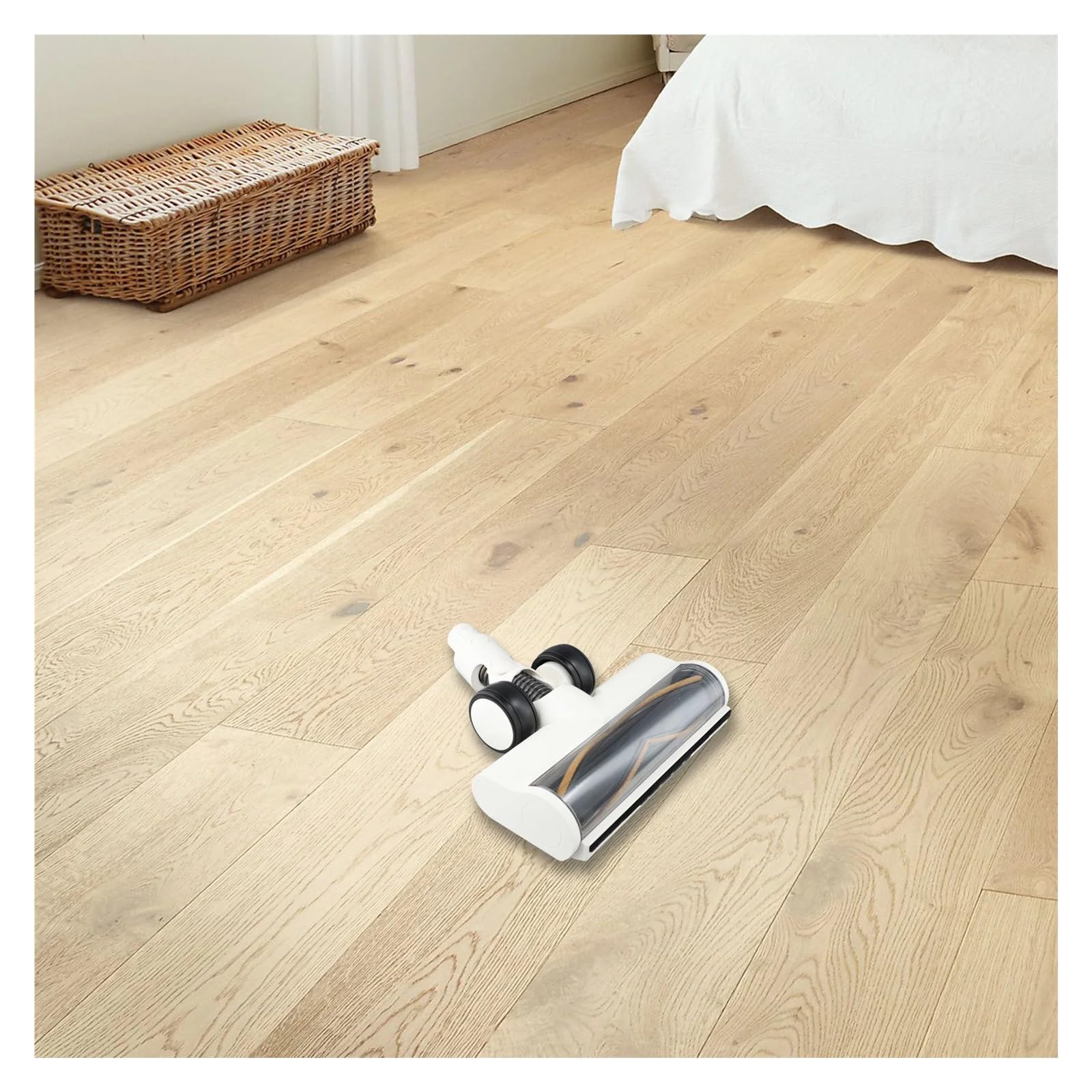 Cabezal de rodillo de cepillo de piso eléctrico blanco con LED | Compatible con Dream R10 T20/T30, aspiradora inalámbrica, limpieza profunda ligera