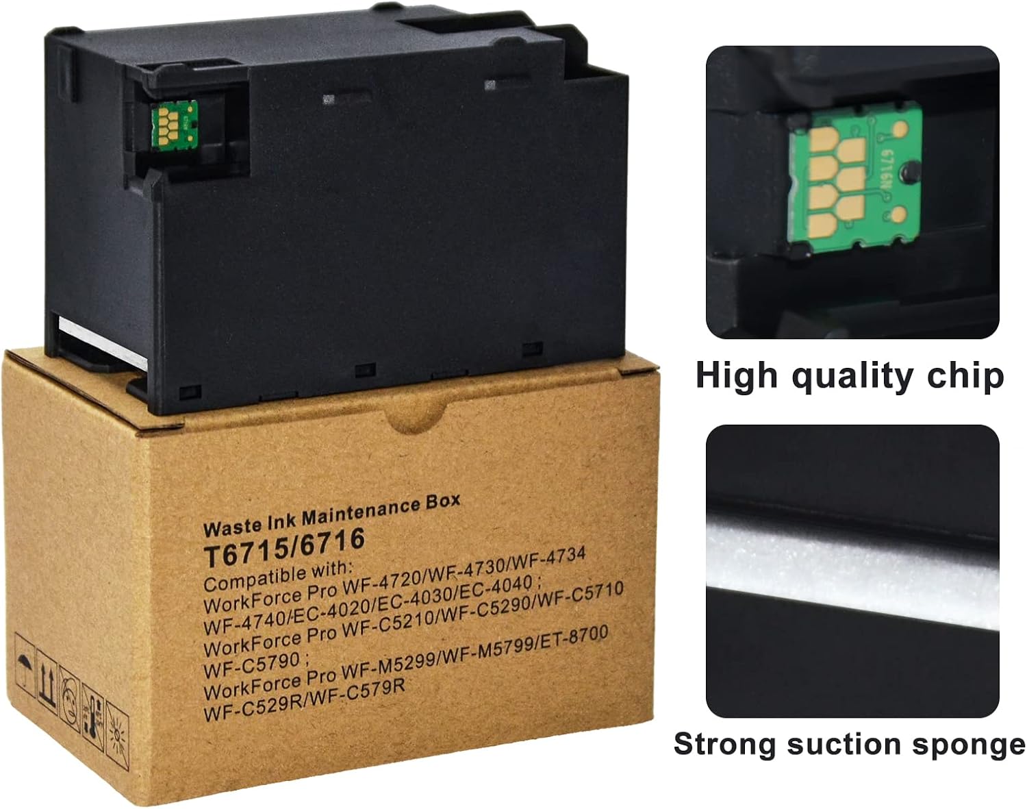 INK+ T6715 T6716 Maintenance Box for Workforce Pro WF-3820 WF-4820 EC-4020 WF-4830 WF-4720 WF-4834 WF-4734 WF-4730 WF-4740 ET-8700 EC-4030 WF-M5799 WF-C5710 WF-M5299 WF-C5290 Printer image 2