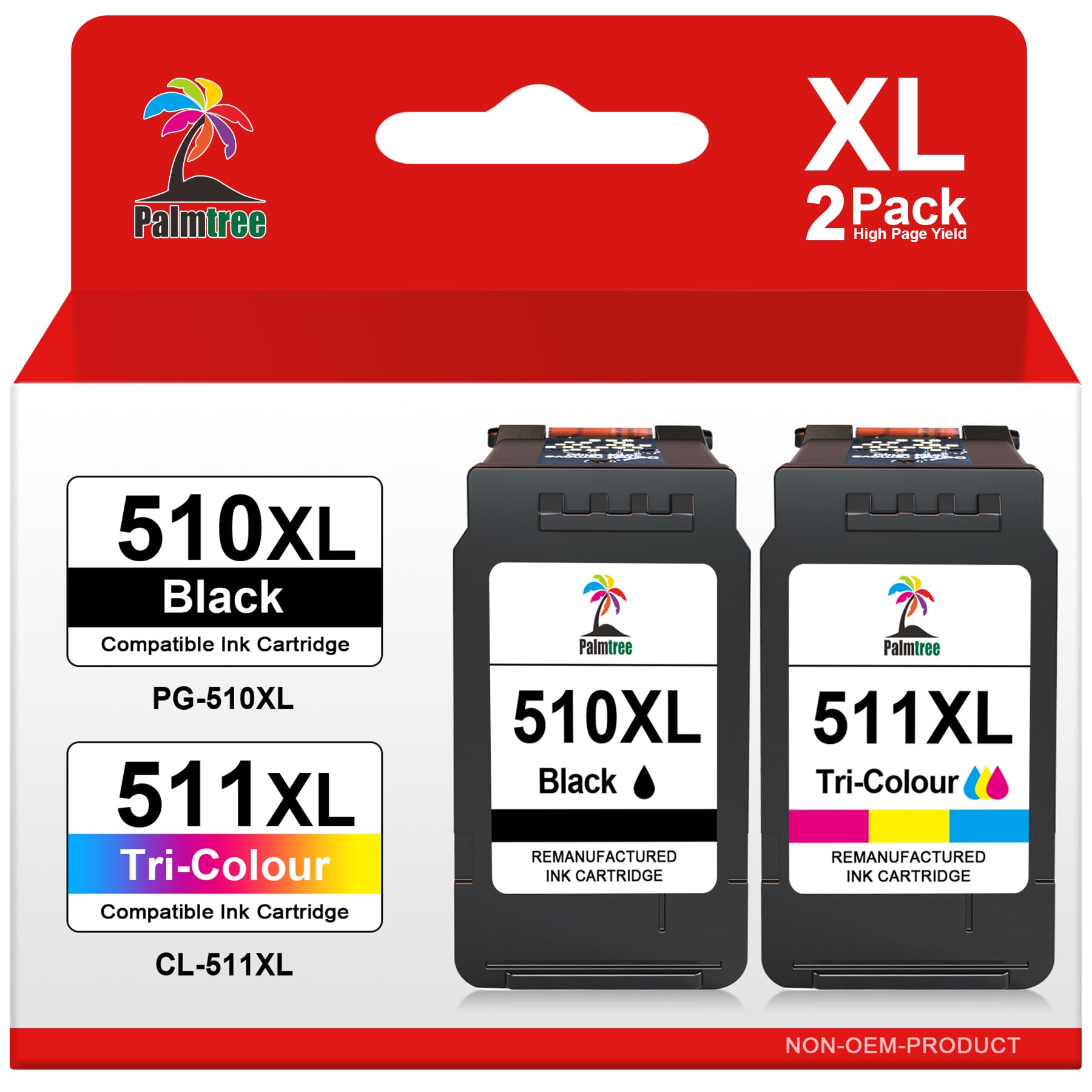 Palmtree PG-510XL CL-511XL Remplacement pour MP495, MP280, Pixma iP2702