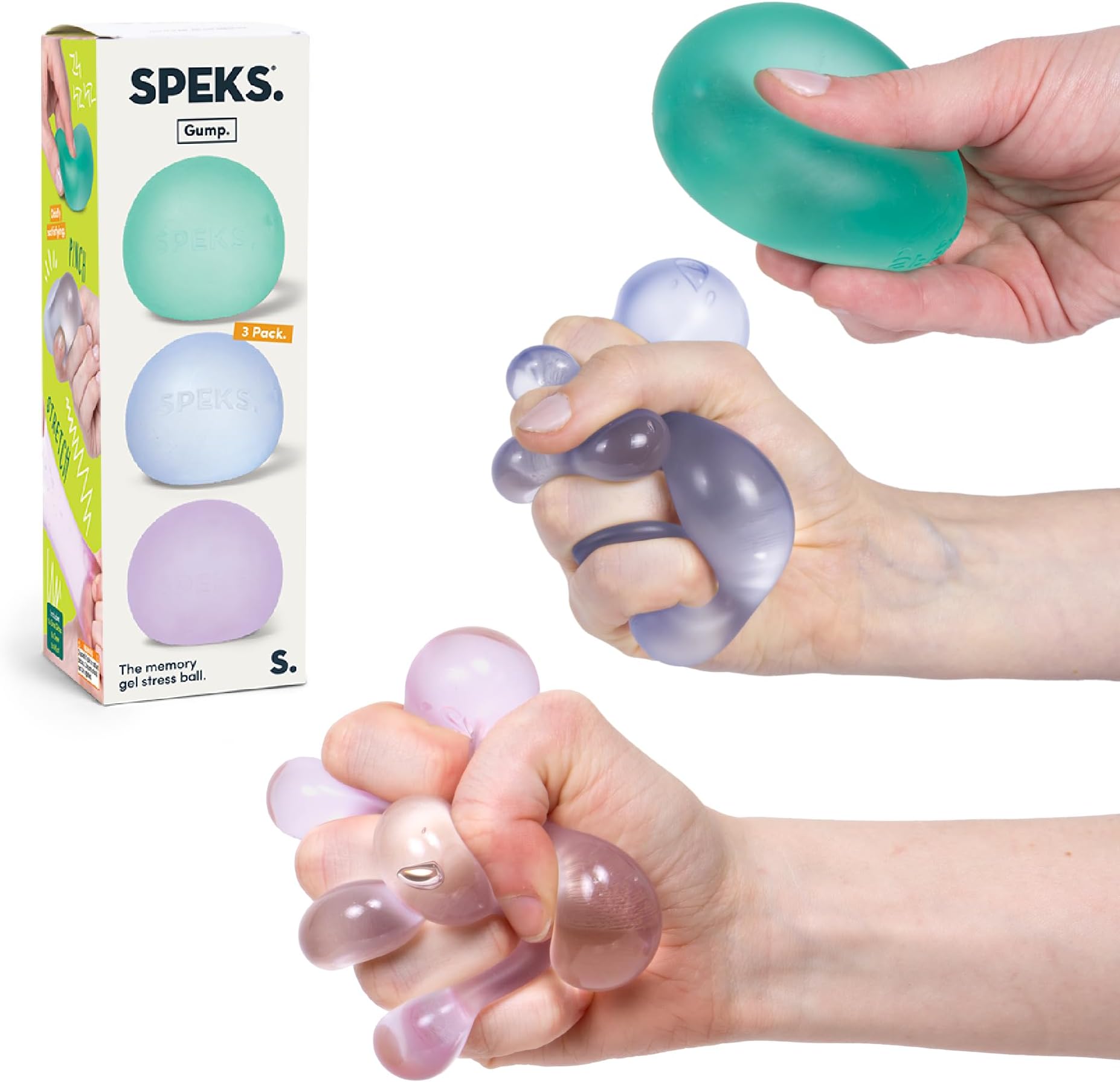 Speks Gump Stress Balls | Ultra Soft Squishy Fidget Toy for Adults & Teens | Stress Relief & Desk Toy (Cool)