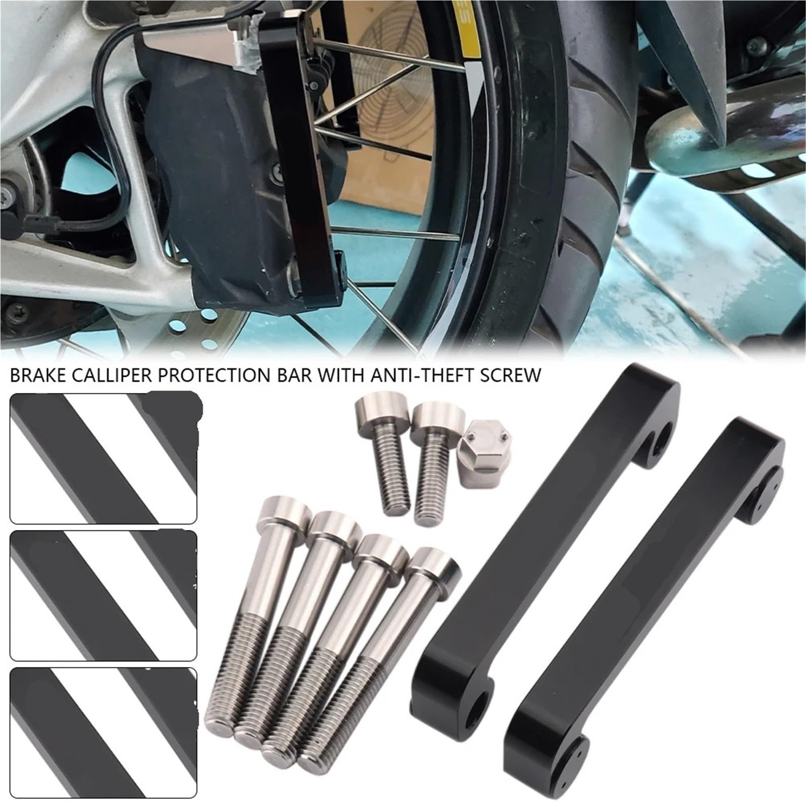 Pinzas de pistones de freno Protector antirrobo de pinza de freno con tornillos para BMW R1250GS Adventure, R1200GS LC, ADV, RNINET, R9T